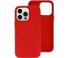 Topt MagSafe Leather dėklas skirtas Apple iPhone 15 Plus raudonos spalvos