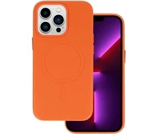 Topt MagSafe Leather dėklas skirtas Apple iPhone 15 Plus oranžinės spalvos