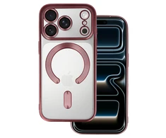 Topt Metallic Magsafe dėklas skirtas Apple iPhone 17 Pro rožinės spalvos