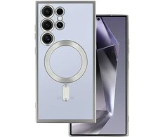 Topt Metallic Magsafe dėklas skirtas Samsung Galaxy S24 sidabro spalvos
