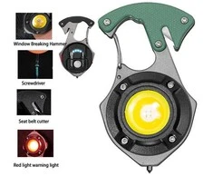 Topt Mini žibintuvėlis LED raktų pakabukas W5143 Type C with 2 screwdriver bits žalias