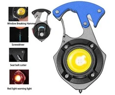 Topt Mini žibintuvėlis LED raktų pakabukas W5143 Type C with 2 screwdriver bits mėlynas