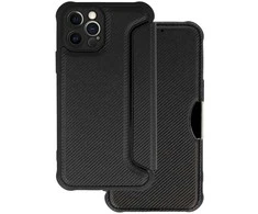 Topt Razor Carbon Book dėklas skirtas Apple iPhone 12 Pro juodos spalvos