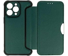 Topt Razor Carbon Book dėklas skirtas Apple iPhone 14 Pro Max dark žalios spalvos