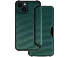 Topt Razor Carbon Book dėklas skirtas Apple iPhone 14 dark žalios spalvos