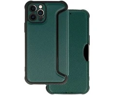 Topt Razor Carbon Book dėklas skirtas Apple iPhone 12 Pro dark žalios spalvos