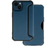 Topt Razor Carbon Book dėklas skirtas Apple iPhone 14 mėlynos spalvos