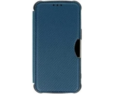 Topt Razor Carbon Book dėklas skirtas Apple iPhone 14 mėlynos spalvos