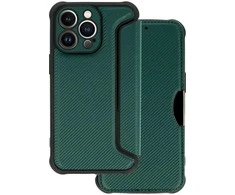 Topt Razor Carbon Book dėklas skirtas Apple iPhone 13 Pro Max dark žalios spalvos