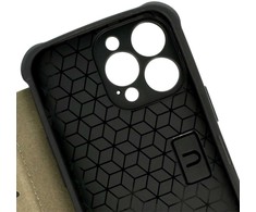 Toptel Topt Razor Carbon Book dėklas skirtas Apple iPhone 14 Pro Max juodos spalvos