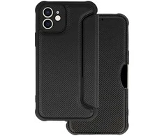 Topt Razor Carbon Book dėklas skirtas Apple iPhone 12 juodos spalvos