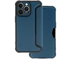 Topt Razor Carbon Book dėklas skirtas Apple iPhone 13 Pro Max mėlynos spalvos