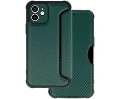 Topt Razor Carbon Book dėklas skirtas Apple iPhone 12 dark žalios spalvos