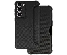 Topt Razor Carbon Book dėklas skirtas Samsung Galaxy S23 Plus juodos spalvos