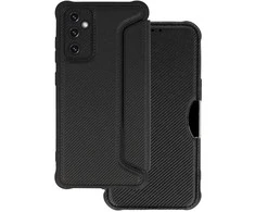 Topt Razor Carbon Book Samsung Galaxy S24 FE dėklas telefonui juodos spalvos