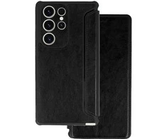 Topt Razor Leather Book Case for Samsung Galaxy S25 dėklas telefonui juodos spalvos