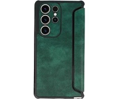 Topt Razor Leather Book dėklas skirtas Samsung Galaxy S23 Plus dark žalios spalvos