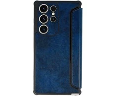 Topt Razor Leather Book dėklas skirtas Samsung Galaxy S23 Plus mėlynos spalvos