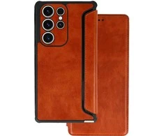 Topt Razor Leather Book dėklas skirtas Samsung Galaxy S23 Plus rudos spalvos