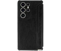 Topt Razor Leather Book Samsung Galaxy S24 FE dėklas telefonui juodos spalvos