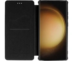 Toptel Topt Razor Leather Book Samsung Galaxy S24 FE dėklas telefonui juodos spalvos