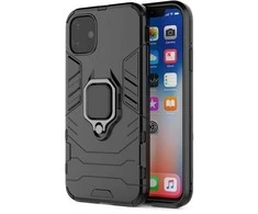 Topt Ring Armor dėklas skirtas Apple iPhone 16 juodos spalvos