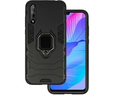 Topt Ring Armor dėklas skirtas Huawei P Smart S juodos spalvos