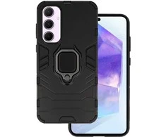 Topt Ring Armor dėklas skirtas Samsung Galaxy A55 5G juodos spalvos