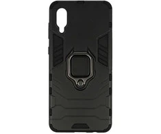 Topt Ring Armor dėklas skirtas Samsung Galaxy A02 juodos spalvos