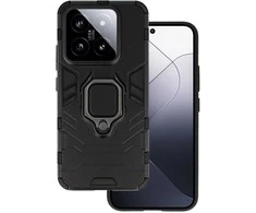 Topt Ring Armor dėklas skirtas Xiaomi 14 juodos spalvos