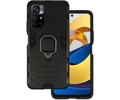 Topt Ring Armor dėklas skirtas Xiaomi Redmi Note 11 5G/Note 11S 5G/Poco M4 Pro 5G juodos spalvos