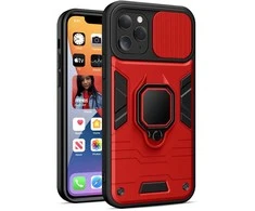 Topt Ring Lens dėklas skirtas Apple iPhone 13 Mini Raudona