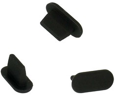 Topt Silicone anti-dust plug Lightning juodas – 10 pieces