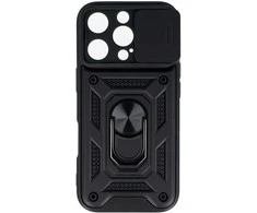 Topt Slide Camera Armor dėklas skirtas Apple iPhone 16 Pro juodos spalvos