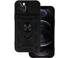 Topt Slide Camera Armor dėklas skirtas Apple iPhone 12 Pro juodos spalvos