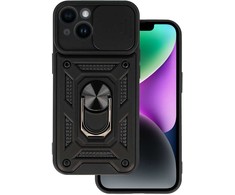 Toptel Topt Slide Camera Armor dėklas skirtas Apple iPhone 15 juodos spalvos