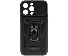 Topt Slide Camera Armor dėklas skirtas Apple iPhone 15 Pro juodos spalvos