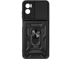 Topt Slide Camera Armor dėklas skirtas Motorola Moto E22/E22i juodos spalvos