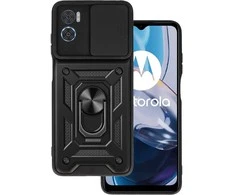 Topt Slide Camera Armor dėklas skirtas Motorola Moto E22/E22i juodos spalvos