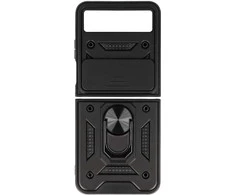 Topt Slide Camera Armor dėklas skirtas Motorola Razr 40 5G juodos spalvos