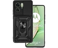 Topt Slide Camera Armor dėklas skirtas Motorola Edge 40 5G juodos spalvos