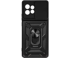Topt Slide Camera Armor dėklas skirtas Motorola Edge 40 Pro 5G juodos spalvos