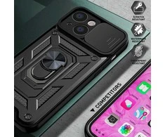 Topt Slide Camera Armor dėklas skirtas Motorola Moto G24 juodos spalvos