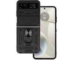 Topt Slide Camera Armor dėklas skirtas Motorola Razr 40 5G juodos spalvos