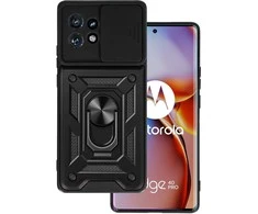 Topt Slide Camera Armor dėklas skirtas Motorola Edge 40 Pro 5G juodos spalvos