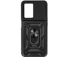Topt Slide Camera Armor dėklas skirtas Oppo A57 juodos spalvos