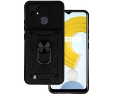 Slide Camera Armor dėklas skirtas Realme C21 juodos spalvos