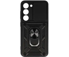 Topt Slide Camera Armor dėklas skirtas Samsung Galaxy S23 Plus juodos spalvos