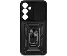Topt Slide Camera Armor dėklas skirtas Samsung Galaxy S24 Plus juodos spalvos
