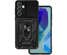 Topt Slide Camera Armor dėklas skirtas Samsung Galaxy M55 5G juodos spalvos